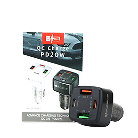 Mua Tẩu Sạc Nhanh 38W QC3.0 + PD 3.0 2 Cổng USB Và 2 Cổng Type C CIND PD20W 38W