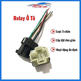 Mua Rơ le ô tô 12V 5 chân đen có sẵn dây điện chờ nối