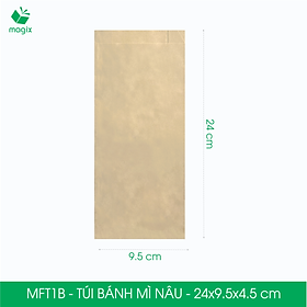 MFT1B - 24x9.5x4.5 cm - 100 Túi giấy bánh mì nâu
