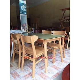 Bộ Bàn Ăn Mango Gỗ Cao Su Nhập Khẩu 4 Ghế