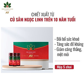 Sâm Ngọc Linh Kon Tum K5 Dịch Chiết Hộp 5 Chai (Chai 50Ml)