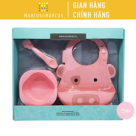 Bộ đồ dùng ăn dặm silicon Baby Marcus & Marcus, cho bé từ 6 tháng