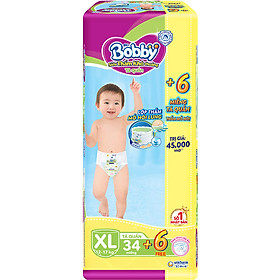 Tã Quần Bobby - Đệm Lưng Thấm Mồ Hôi XL34 (34 Miếng)- Tặng 6 Miếng Trong GóI