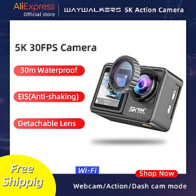 Camera hành động 5K Xe đạp thể thao Mũ bảo hiểm xe máy Bộ ổn định quay video 4K 60FPS Camera WiFi dưới nước Webcam Go Pro Màu sắc: Gói 1