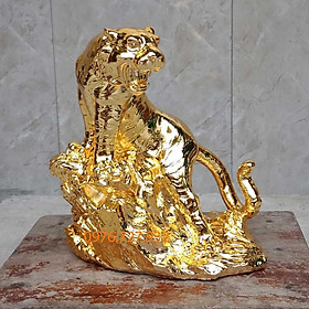 Mua Tượng hổ phong thủy mạ vàng nano cao 22cm  tượng hổ bằng đồng mạ vàng