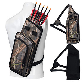 2Pcs Archery Back Arrow Quiver Bag with Molle System and Pockets for Hunting Target Practice