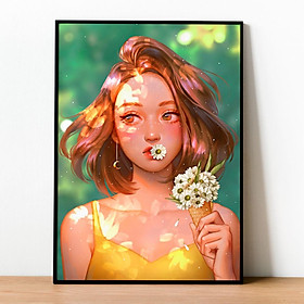 Tranh số hóa - Mùa hè trong tôi đã căng khung 40x50cm 35 màu