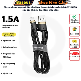 Mua Cáp sạc nhanh truyền dữ liệu tốc độ cao Baseus Cafule Ln cho 6/7/8/X/11/12/13 siêu bền 1.5A dài 2m - Hàng nhập khẩu