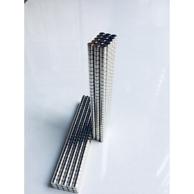 100 Viên nam châm đất hiếm NdFeB phi tròn 4x3mm, lực từ cực mạnh, nam châm tròn trụ