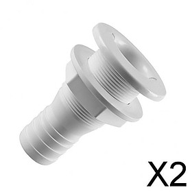 2x1-1/4 Inch Plastic Thru-Hull Bilge Pump and Aerator Hose Fitting for Boats