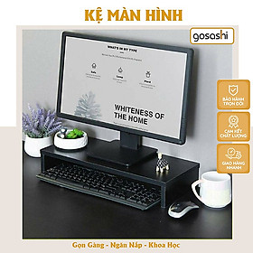 Kệ Đỡ Màn Hình, Kệ Đỡ Laptop Phong Cách Tối Giảm Cải Thiện Tầm Nhìn, Gỗ MDF Chống Xước, Nhiều Màu,Dễ Lắp Đặt Decor Thương Hiệu Gosashi-KGDMHMT