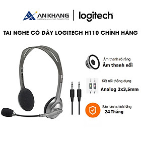 Mua Tai nghe Logitech H110 - Âm thanh nổi (2 Giắc) - Hàng Chính Hãng - Bảo Hành 24 tháng