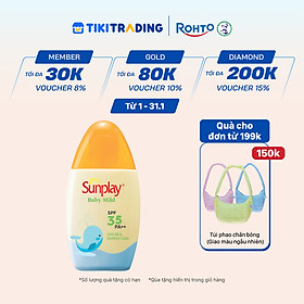 Kem chống nắng Sunplay cho bé từ 6 tháng tuổi và da nhạy cảm, dạng sữa Sunplay Baby Mild SPF 35, PA++ 30g