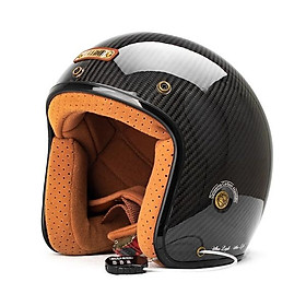 Mũ Bảo Hiểm 3/4 Cổ Điển BULLDOG Heli Carbon