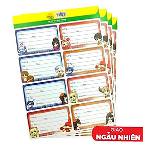 Bộ 3 Nhãn Học Sinh 8 Ô - Lớp Học Mật Ngữ (4 Tờ/Xấp) (Mẫu Màu Giao Ngẫu Nhiên)