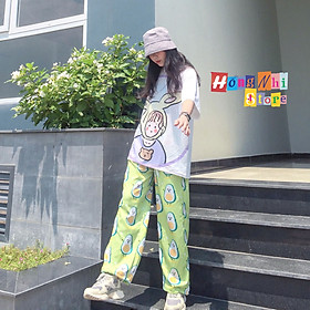Quần Jogger Cartoon Pant Unisex Trái Bơ , Quần Hoạt Hình Dài Lưng Thun Bo Lai - MM