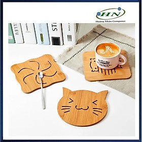 Miếng lót nồi gỗ chống nóng size 15cm (Hình ngẫu nhiên) - HN