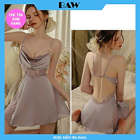 Váy Nữ Ngủ lụa lạnh cao cấp Sexy, Quyến Rũ thương hiệu Baw mã KQA16