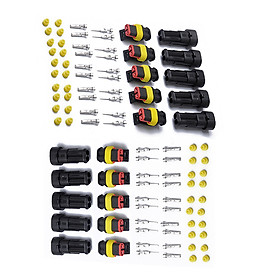 10 Kit Sets 2 Pin Way Sealed Waterproof Electrical Wire Connector Plug Terminal Set Specification:A0220-03