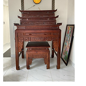 Mua Bàn thờ gia tiên gỗ muồng 3 tầng   bàn mẹ bồng con