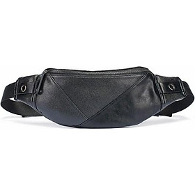 Fashion Waist Bag Men'S Textured Leather Waterproof Dumpling Type Chest Bag