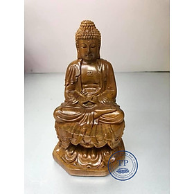 Mua Tượng để ô tô Đức Phật Thích Ca Mâu Ni bằng gỗ bách xanh Nguyên khối KH18580
