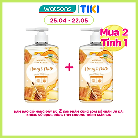 Kem Rửa Tay Watsons Love My Skin Honey Milk Scented Cream Hand Wash 500ml