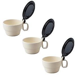 Combo 03 Cốc súp uống nước có nắp Inomata - Nội địa Nhật Bản