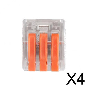 4x3Way Reusable Spring Lever Terminal Block Electric Cable Connector Wire