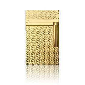 Mua Hộp Quẹt Bật Lửa Ga Đá D190V  Họa Tiết Ô Vuông Nối Nhau Nền Cạnh Vàng Tuyệt Đẹp
