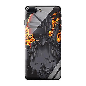 Ốp lưng kính cường lực cho iPhone 7 Plus PUBGG Đen - Hàng chính hãng