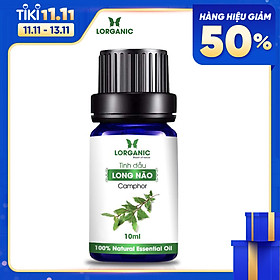 Tinh dầu long não Lorganic Camphor 10ml/ Hương thơm dịu nhẹ/ Tinh dầu thiên nhiên nguyên chất xông phòng, thư giãn tinh thần, đuổi muỗi và côn trùng, khử mùi hiệu quả/ Thích hợp dùng với đèn xông và máy khuếch tán.
