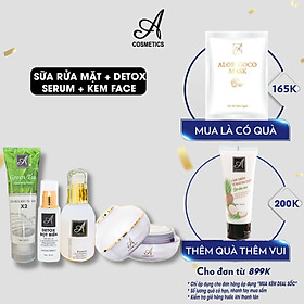 Bộ Acosmetics VIP02 gồm 1 Sữa rửa mặt 120ml + 1 Nạ Detox 80ml + 1 Serum 50ml + 1 Kem Face 50g