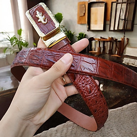 Thắt lưng da cá sấu LIỀN NGUYÊN TẤM. Không có vảy rất dễ sử dụng