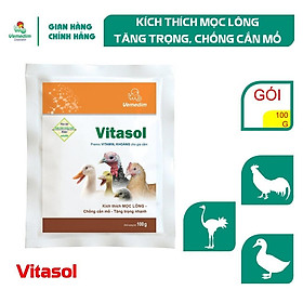 Vemedim Vitasol Kích thích mọc lông, tăng trọng, chống cắn mổ cho gia cầm, gói 100g