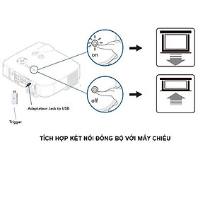Mua Màn chiếu điện tích hợp đồng bộ máy chiếu Prima - Apollo chuyên phim và giải trí- Khồng cần cài đặt. Đủ kích thước từ 92 inch  100 inch  120 inch và 150 inch - Hàng nhập khẩu