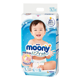 Tã dán moony xanh không cộng miếng nội địa Nhật Bản L dán 54 miếng  cho bé