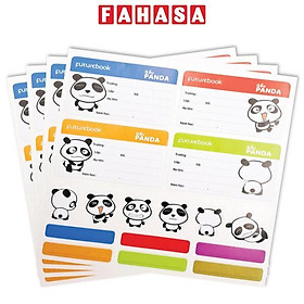 Nhãn Vở Học Sinh Panda Kèm Sticker - futurebook N104 (16 Nhãn)