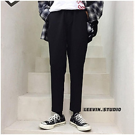 Quần Baggy Nam Nữ Thun BASIC Ống Suông Unisex - Kiểu quần baggy nam thun Leevin Store