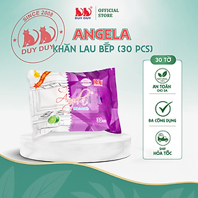 Combo 10 gói Khăn lau bếp Angela vải bi 30 tờ (24x31cm) hương chanh diệt khuẩn và khử mùi tối đa