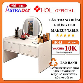 Mua Bàn trang điểm mini ngồi bệt HOLI (AK12)  đèn LED cảm ưng  mặt bàn bo góc an toàn  thiết kế hiện đại