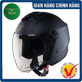 Mũ Bảo Hiểm 3 4 - 2 Kính - Royce XH01 Trơn - Hàng Chính Hãng