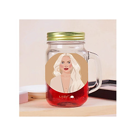 Cốc thủy tinh BEAUTIFUL WOMEN 450ML - Glass Cup Mug BEAUTIFUL WOMEN