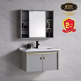 Bộ tủ Lavabo chất liệu Nhôm Aluminium chịu nước Eurolife BLV-AL10 màu Xanh nhạt