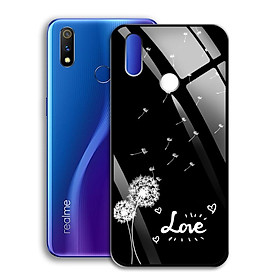 Ốp Lưng Kính Cường Lực cho điện thoại Realme 3 Pro - 0367 7890 BOCONGANH07 - In hình hoa bồ công anh - Hàng Chính Hãng