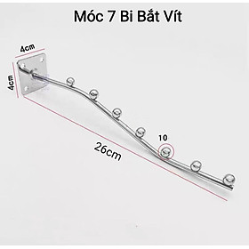 Mua combo 10 Móc 9 bi & 7 bi treo quần áo shop thời trang dạng bi cong inox - ( loại gài & bắt vít )