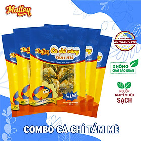 Combo 5 gói cá chỉ vàng tẩm mè ăn liền Mailey gói 20g