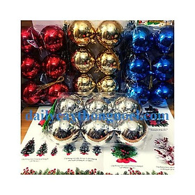 Quả châu bóng trang trí cây thông noel - Phụ kiện trang trí noel - 40li