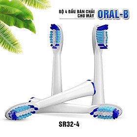 Cho các dòng máy Pulsonic của Oral-B Braun, Bộ 4 Đầu bàn chải S32-4