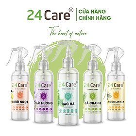 Xịt Phòng Tinh Dầu Hữu Cơ Organic 24Care - Kháng khuẩn - Khử mùi hôi - Đuổi muỗi, kiến ba khoan - côn trùng - Hương thơm thư giãn.  - Bạch Đàn Chanh - 50ML